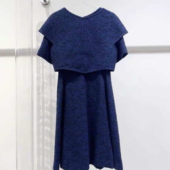 🚩steal Authentic CHANEL Navy Blue Midi Dress - Picture 2 of 5